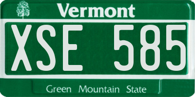 VT license plate XSE585