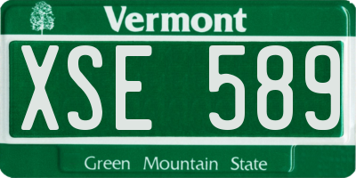 VT license plate XSE589