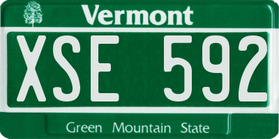 VT license plate XSE592