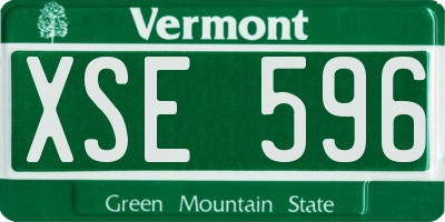 VT license plate XSE596