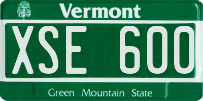 VT license plate XSE600