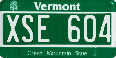 VT license plate XSE604
