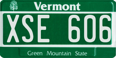 VT license plate XSE606