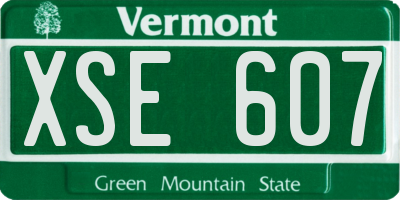 VT license plate XSE607