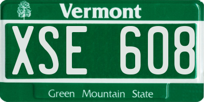 VT license plate XSE608
