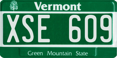 VT license plate XSE609