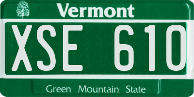 VT license plate XSE610