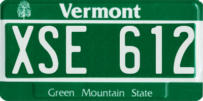 VT license plate XSE612