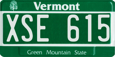 VT license plate XSE615
