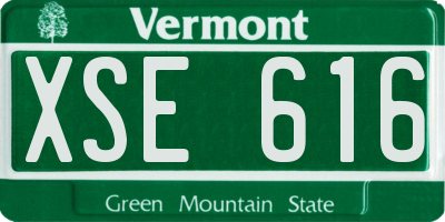 VT license plate XSE616