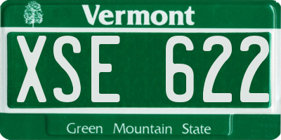 VT license plate XSE622
