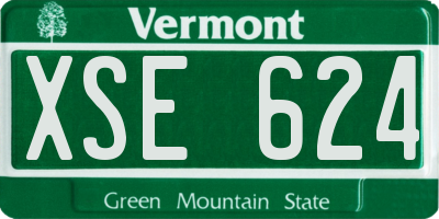 VT license plate XSE624