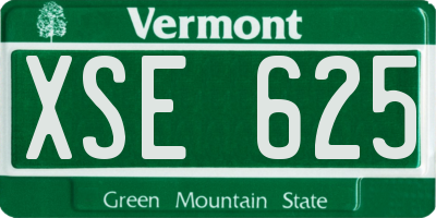 VT license plate XSE625