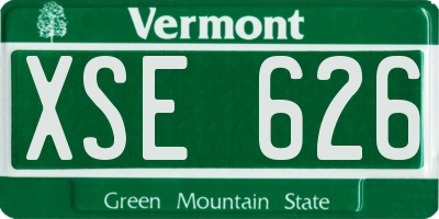 VT license plate XSE626