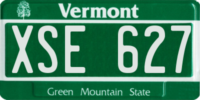 VT license plate XSE627