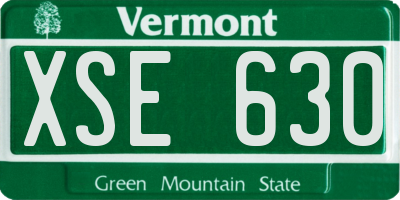 VT license plate XSE630