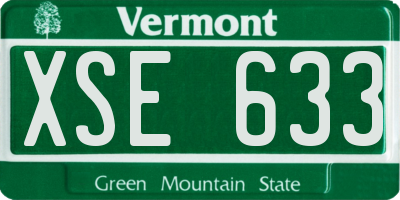 VT license plate XSE633