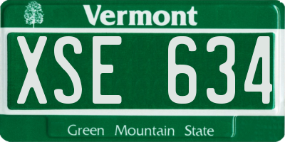 VT license plate XSE634