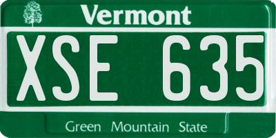 VT license plate XSE635
