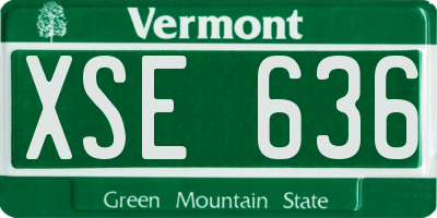 VT license plate XSE636