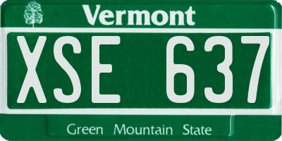 VT license plate XSE637