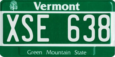 VT license plate XSE638