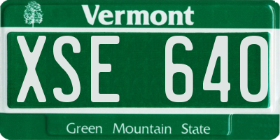 VT license plate XSE640