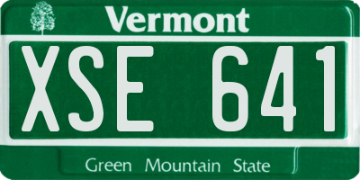 VT license plate XSE641
