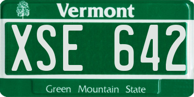 VT license plate XSE642
