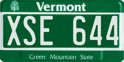 VT license plate XSE644