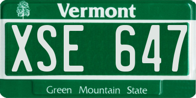 VT license plate XSE647