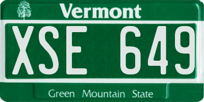 VT license plate XSE649