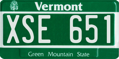 VT license plate XSE651