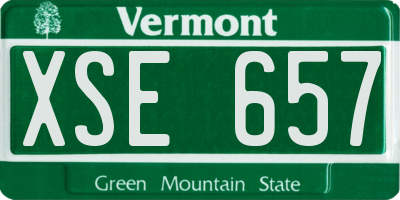 VT license plate XSE657