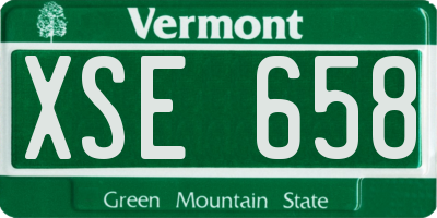 VT license plate XSE658