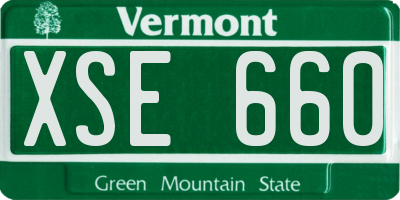 VT license plate XSE660