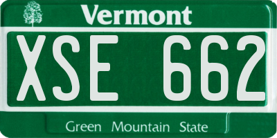 VT license plate XSE662