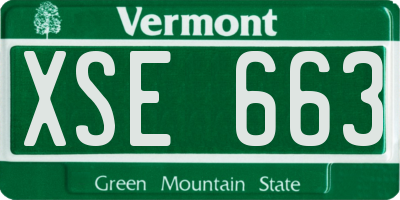 VT license plate XSE663