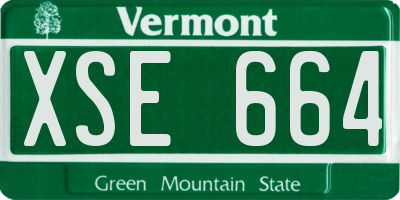 VT license plate XSE664