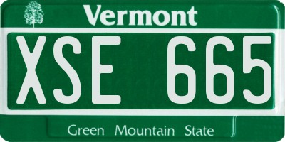 VT license plate XSE665