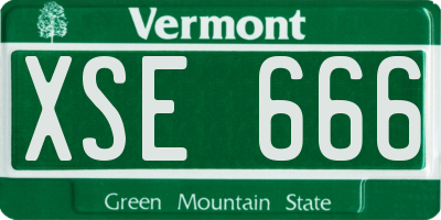 VT license plate XSE666
