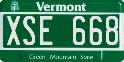 VT license plate XSE668