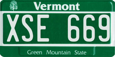 VT license plate XSE669