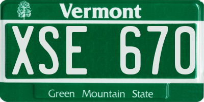 VT license plate XSE670