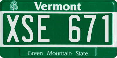 VT license plate XSE671