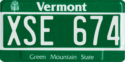 VT license plate XSE674