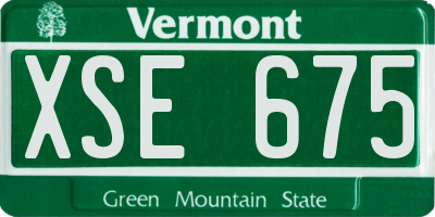 VT license plate XSE675
