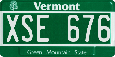 VT license plate XSE676