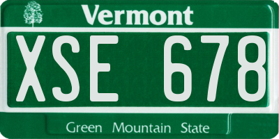 VT license plate XSE678