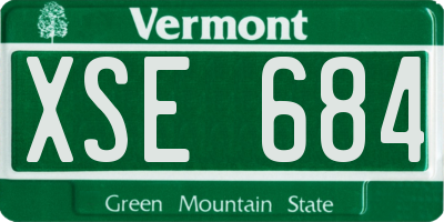 VT license plate XSE684